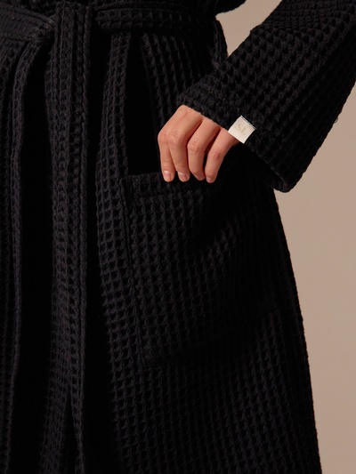 Халат вафельный женский SL HOME: Boho "Дарк Маре", размер S, 100% хлопок, 280 г/м2