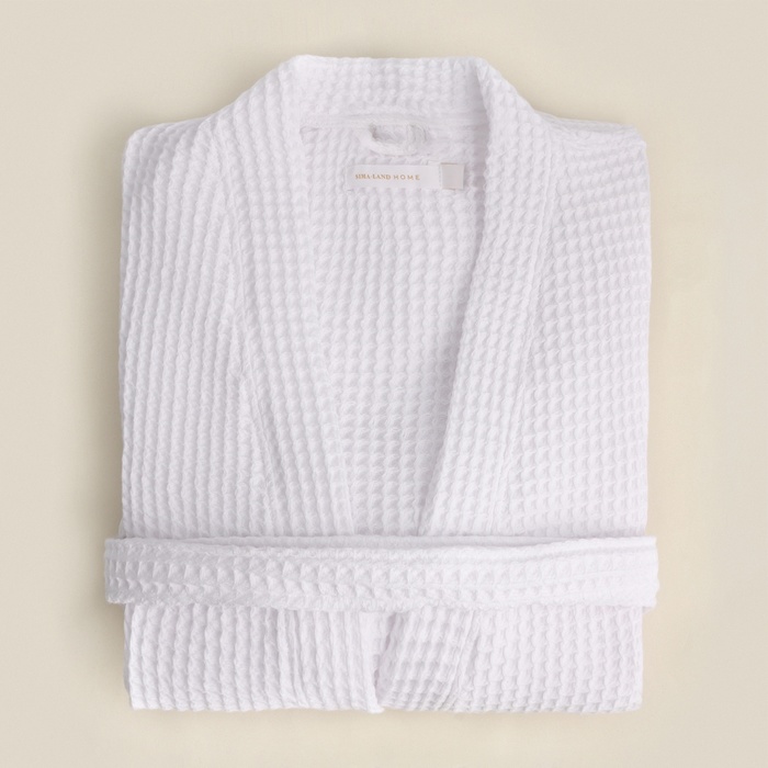 Халат вафельный женский SL HOME: Boho «Блан де Блан», размер 44-46, белый - Фото 1