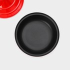 Сковорода-тажин чугунная 28×20 см, эмалированное покрытие, цвет красный - Фото 5