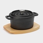 Кастрюля Magma «Хотан», 750 мл, 18.6×14×7 см, индукция, чугун, чёрная - Фото 4