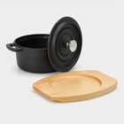 Кастрюля Magma «Хотан», 750 мл, 18.6×14×7 см, индукция, чугун, чёрная - Фото 6