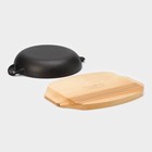 Сковорода Magma «Ансан», d=20.3 см, h=4.5 см, на деревянной подставке, индукция, чугун, чёрная - Фото 6