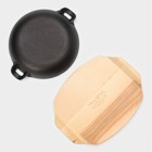 Сковорода Magma «Ансан», d=20.3 см, h=4.5 см, на деревянной подставке, индукция, чугун, чёрная - Фото 7