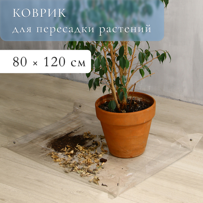 Коврик для пересадки растений, гибкое стекло, 80 × 120 см - Фото 1
