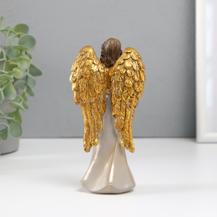 Сувенир полистоун "Ангельская девушка с золотыми крыльями" МИКС 4,5х8х15,5 см