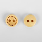 Набор деревянных пуговиц «Круг», 2 прокола, d = 10 мм, 10 шт, цвет светло-бежевый - Фото 2