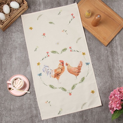 Полотенце Этель Hen love 40×73 см, 100% хлопок, саржа 190 г/м²