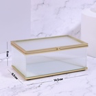 Органайзер для хранения «RIPPLES», с крышкой, стеклянный, с зеркальным дном, 1 секция, 14,5 × 8,5 × 6 см, цвет прозрачный/медный - Фото 2