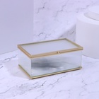 Органайзер для хранения «RIPPLES», с крышкой, стеклянный, с зеркальным дном, 1 секция, 14,5 × 8,5 × 6 см, цвет прозрачный/медный - Фото 5
