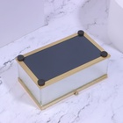 Органайзер для хранения «RIPPLES», с крышкой, стеклянный, с зеркальным дном, 1 секция, 14,5 × 8,5 × 6 см, цвет прозрачный/медный - Фото 10