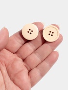 Пуговицы, 4 прокола, d=23 мм, набор 5 шт., матовые, бежевые - Фото 3
