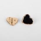 Набор пуговиц на ножке «Сердце», 13 × 13 мм, 5 шт, цвет чёрный/золотой - Фото 2