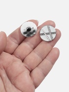 Пуговицы на ножке, d=21.5 мм, набор 5 шт., цвет белый, серебряный - Фото 2