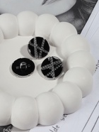 Пуговицы на ножке, d=21.5 мм, набор 5 шт., цвет чёрный, серебряный - Фото 2