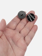 Пуговицы на ножке, d=21.5 мм, набор 5 шт., цвет чёрный, серебряный - Фото 3