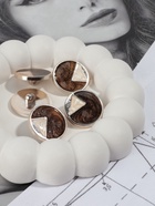 Пуговицы на ножке, d=25 мм, набор 5 шт., цвет коричневый, кремовый, золотой - Фото 3