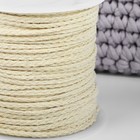 Шнур для плетения, хлопчатобумажный, без сердечника, d = 3 мм, 50 ± 1 м, цвет белый - Фото 2