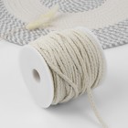 Шнур для плетения, хлопчатобумажный, без сердечника, d = 4 мм, 50 ± 1 м, цвет белый - Фото 1