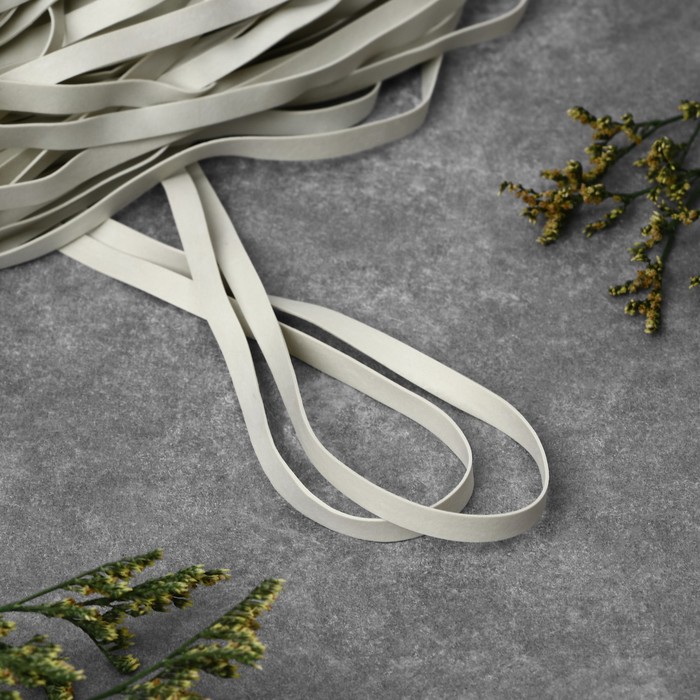 Резинка латексная гладкая, 5 мм, 50 м, белая - Фото 1