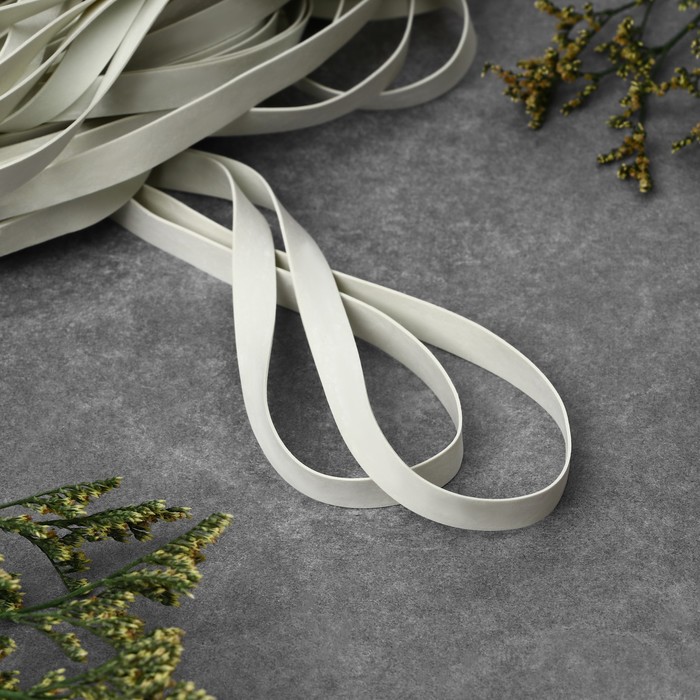 Резинка латексная гладкая, 7 мм, 50 м, белая - Фото 1