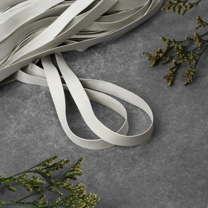 Резинка латексная гладкая, 10 мм, 50 м, белая - Фото 1