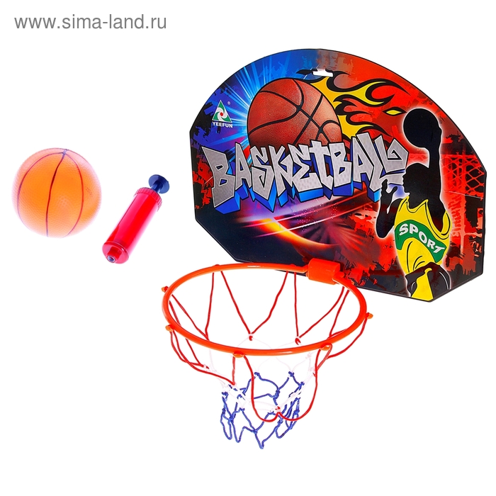Баскетбольное кольцо "Штрафной бросок", с мячом, в пакете - Фото 1