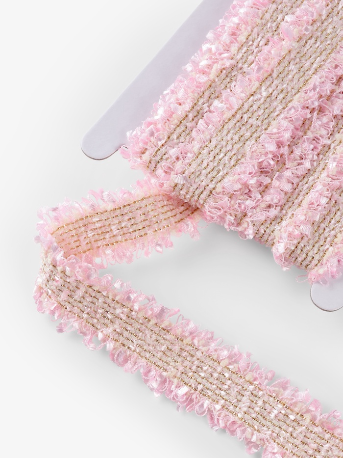 Тесьма декоративная «Твидовая», двусторонняя, 30 мм, 5±0.5 м, розовая - Фото 1