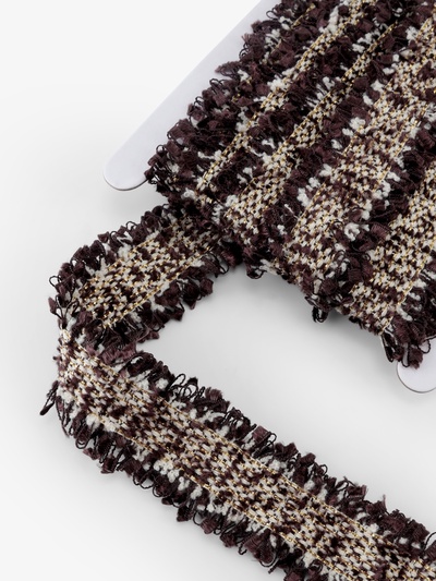 Тесьма декоративная «Твидовая», двусторонняя, 30 мм, 5±0.5 м, коричневая