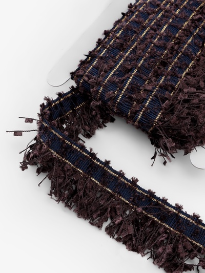 Тесьма декоративная «Твидовая», односторонняя, 35 мм, 5±0.5 м, коричневая