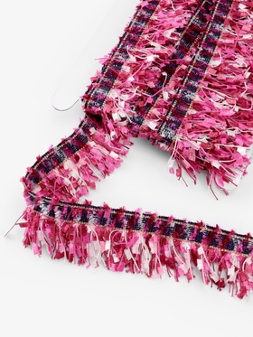 Тесьма декоративная «Твидовая», односторонняя, 35 мм, 5±0.5 м, фуксия