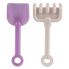 Набор игрушек для песочницы, 7 предметов: грузовик, лопатка, грабли, 4 формочки, голубо-сиреневый - Фото 4