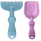 Набор игрушек для песочницы: ведро 1.2 л, лопатка, грабли,4 формочки, лейка 0.2 л, бледно-розовый - Фото 5