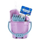 Набор игрушек для песочницы: ведро 1.2 л, лопатка, грабли,4 формочки, лейка 0.2 л, бледно-розовый - Фото 7