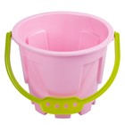 Набор игрушек для песочницы, 8 предметов: ведро 1.2 л, лопатка, грабли, 4 формочки, лейка, розово-салатовый - Фото 3