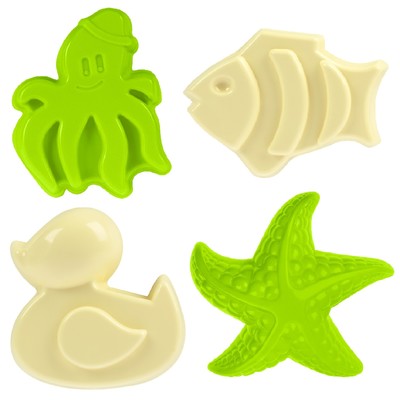 Набор игрушек для песочницы, 8 предметов: ведро 1.2 л, лопатка, грабли, 4 формочки, лейка, розово-салатовый