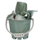 Набор игрушек для песочницы, 8 предметов: ведро 1.2 л, лопатка, грабли, 4 формочки, лейка, бледно-зелёный - Фото 2
