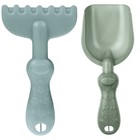 Набор игрушек для песочницы, 8 предметов: ведро 1.2 л, лопатка, грабли, 4 формочки, лейка, бледно-зелёный - Фото 5