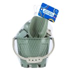 Набор игрушек для песочницы, 8 предметов: ведро 1.2 л, лопатка, грабли, 4 формочки, лейка, бледно-зелёный - Фото 7