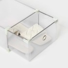 Коробка для хранения обуви выдвижная Доляна Large size, 21×33,5×12 см, 3 шт, цвет белый - Фото 6