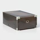Коробка для хранения обуви выдвижная Доляна Large size, 22×34×13 см, цвет черный - Фото 1