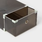 Коробка для хранения обуви выдвижная Доляна Large size, 22×34×13 см, цвет черный - Фото 3