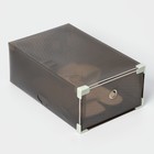 Коробка для хранения обуви выдвижная Доляна Large size, 22×34×13 см, цвет черный - Фото 4