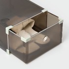 Коробка для хранения обуви выдвижная Доляна Large size, 22×34×13 см, цвет черный - Фото 5