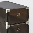 Коробка для хранения обуви выдвижная Доляна Large size, 22×34×13 см, 3 шт, цвет черный - Фото 2