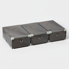 Коробка для хранения обуви выдвижная Доляна Large size, 22×34×13 см, 3 шт, цвет черный - Фото 3