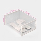 Коробка для хранения обуви с дверцей Доляна Middle size, 24×33×14 см, 2 шт. - Фото 4