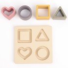 Развивающая игрушка - сортер M&B «Изучаем фигуры», пищевой силикон, бежевый - Фото 3