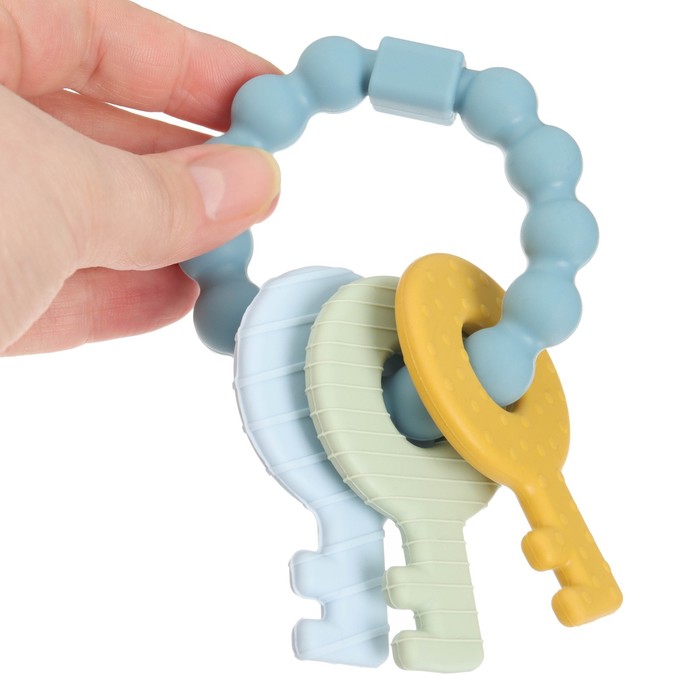 Прорезыватель силиконовый «Ключики», цвет синий, Mum&Baby