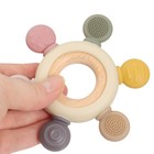 Прорезыватель силиконовый M&B «Массажер», от 3 мес., розовый/бежевый - Фото 4