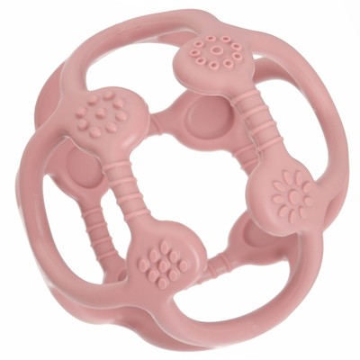 Прорезыватель силиконовый M&B «Сфера», от 3 мес., розовый